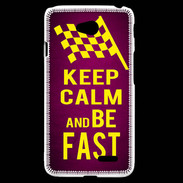 Coque LG L70 Keep Calm and Be Fast Rose