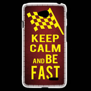 Coque LG L70 Keep Calm and Be Fast Rouge