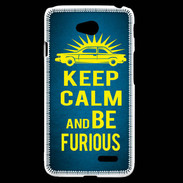 Coque LG L70 Keep Calm and Be Furious Bleu