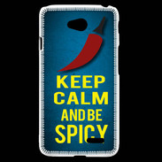 Coque LG L70 Keep Calm and Be Spicy Bleu
