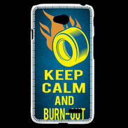 Coque LG L70 Keep Calm and Burn Out Bleu