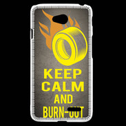 Coque LG L70 Keep Calm and Burn Out Gris