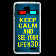 Coque LG L70 Keep Calm and See your life 3D Bleu