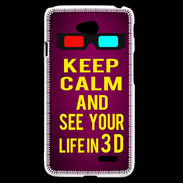 Coque LG L70 Keep Calm and See your life 3D Rose