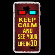 Coque LG L70 Keep Calm and See your life 3D Rouge