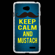 Coque LG L70 Keep Calm and Mustach Bleu