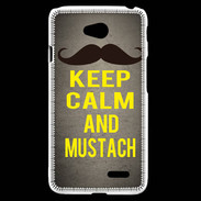 Coque LG L70 Keep Calm and Mustach Gris