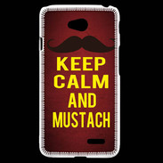 Coque LG L70 Keep Calm and Mustach Rouge
