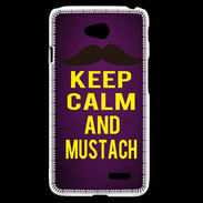 Coque LG L70 Keep Calm and Mustach Violet