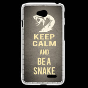 Coque LG L70 Keep Calm and Be a Snake Gris