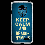 Coque LG L70 Keep Calm and Be Anonymous Bleu