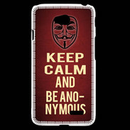 Coque LG L70 Keep Calm and Be Anonymous Rouge