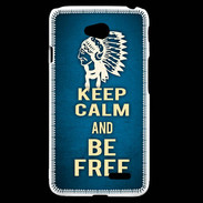Coque LG L70 Keep Calm and Be Free Bleu