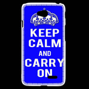 Coque LG L70 Keep Calm and Carry on Bleu