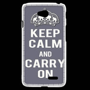 Coque LG L70 Keep Calm and Carry on Gris