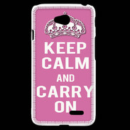 Coque LG L70 Keep Calm and Carry on Rose