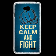 Coque LG L70 Keep Calm and Fight Bleu