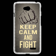 Coque LG L70 Keep Calm and Fight Gris