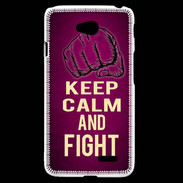 Coque LG L70 Keep Calm and Fight Rose