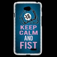 Coque LG L70 Keep Calm and Fist BLeu