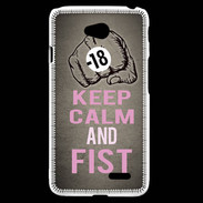 Coque LG L70 Keep Calm and Fist Gris
