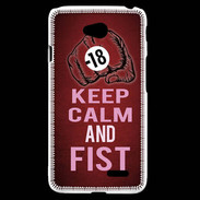 Coque LG L70 Keep Calm and Fist Rouge