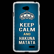 Coque LG L70 Keep Calm and Hakuna Matata Bleu