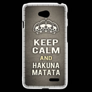 Coque LG L70 Keep Calm and Hakuna Matata Gris
