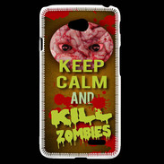 Coque LG L70 Keep Calm and Kill Zombies Orange