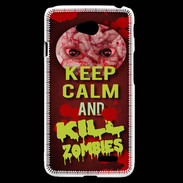 Coque LG L70 Keep Calm and Kill Zombies Rouge
