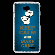 Coque LG L70 Keep Calm and Make cake Bleu