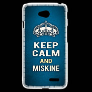 Coque LG L70 Keep Calm and Miskine Bleu