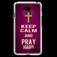 Coque LG L70 Keep Calm and Pray Christian Rose