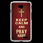 Coque LG L70 Keep Calm and Pray Christian Rouge