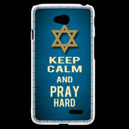 Coque LG L70 Keep Calm and Pray jewish BLeu
