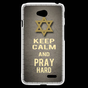Coque LG L70 Keep Calm and Pray jewish Gris