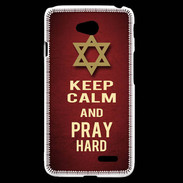 Coque LG L70 Keep Calm and Pray jewish Rouge