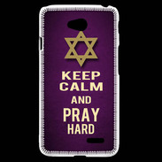 Coque LG L70 Keep Calm and Pray jewish Violet