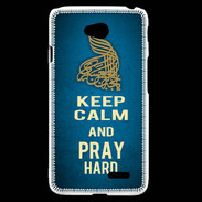 Coque LG L70 Keep Calm and Pray Muslim Bleu