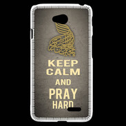 Coque LG L70 Keep Calm and Pray Muslim Gris