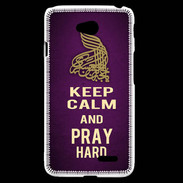 Coque LG L70 Keep Calm and Pray Muslim Violet