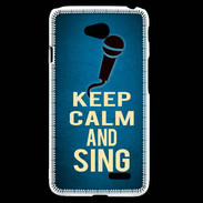 Coque LG L70 Keep Calm and Sing Bleu