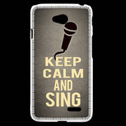 Coque LG L70 Keep Calm and Sing Gris