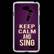 Coque LG L70 Keep Calm and Sing Violet