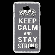 Coque LG L70 Keep Calm and Stay strong Gris