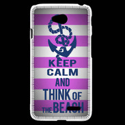 Coque LG L70 Keep Calm and Think Beach Rose