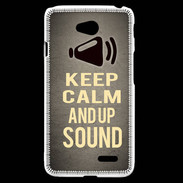Coque LG L70 Keep Calm and Up Sound Gris
