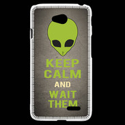 Coque LG L70 Keep Calm and Wait Alien Gris