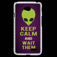 Coque LG L70 Keep Calm and Wait Alien Violet