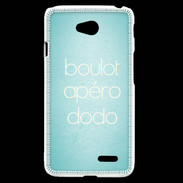 Coque LG L70 Boulot Apéro Dodo Turquoise ZG